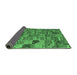 Sideview of Patchwork Emerald Green Transitional Rug, con2970emgrn