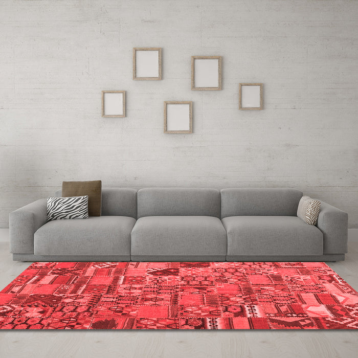 Transitional Red Washable Rugs