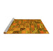 Sideview of Machine Washable Patchwork Yellow Transitional Rug, wshcon2970yw