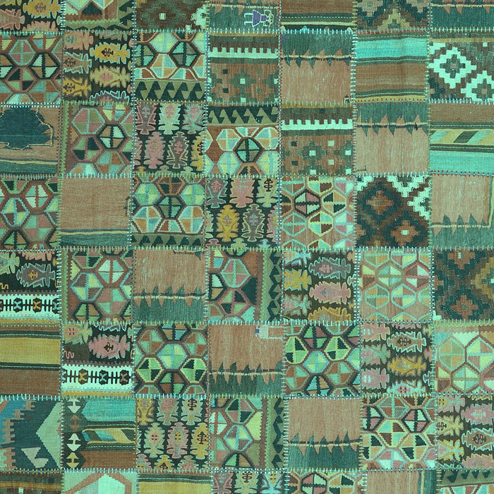 Patchwork Turquoise Transitional Rug, con2970turq