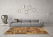 Machine Washable Abstract Brown Contemporary Rug in a Living Room,, wshcon2971brn