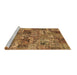 Sideview of Machine Washable Abstract Brown Contemporary Rug, wshcon2971brn