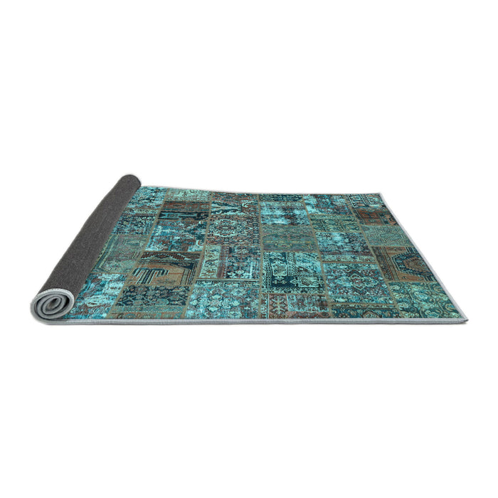 Sideview of Abstract Light Blue Contemporary Rug, con2971lblu