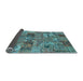 Sideview of Abstract Light Blue Contemporary Rug, con2971lblu