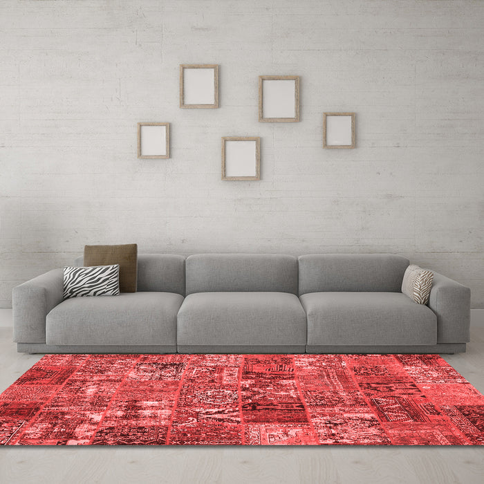 Contemporary Red Washable Rugs