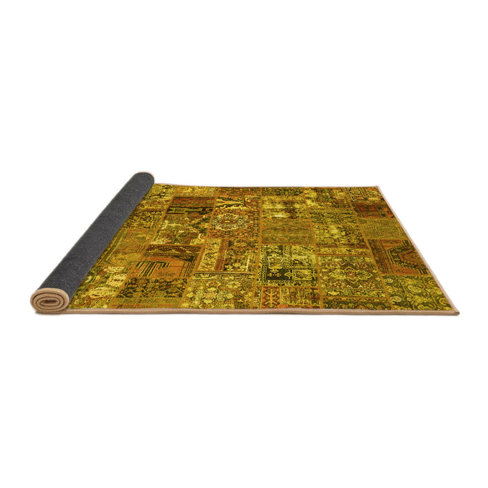 Sideview of Abstract Yellow Contemporary Rug, con2971yw
