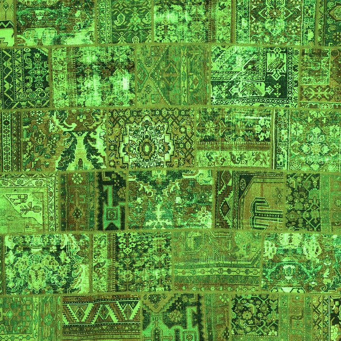 Serging Thickness of Machine Washable Abstract Green Contemporary Area Rugs, wshcon2971grn