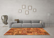 Machine Washable Abstract Orange Contemporary Area Rugs in a Living Room, wshcon2971org