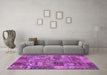 Machine Washable Abstract Purple Contemporary Area Rugs in a Living Room, wshcon2971pur