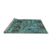 Sideview of Machine Washable Abstract Light Blue Contemporary Rug, wshcon2971lblu