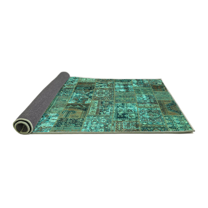 Sideview of Abstract Turquoise Contemporary Rug, con2971turq