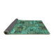 Sideview of Abstract Turquoise Contemporary Rug, con2971turq