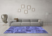 Machine Washable Abstract Blue Contemporary Rug in a Living Room, wshcon2971blu