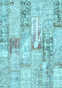 Patchwork Light Blue Transitional Rug, con2972lblu