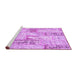 Sideview of Machine Washable Patchwork Purple Transitional Area Rugs, wshcon2972pur