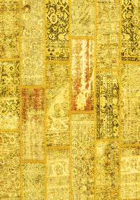 Patchwork Yellow Transitional Rug, con2972yw