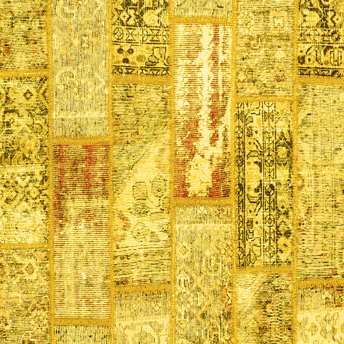 Patchwork Yellow Transitional Rug, con2972yw