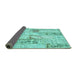 Sideview of Patchwork Turquoise Transitional Rug, con2972turq