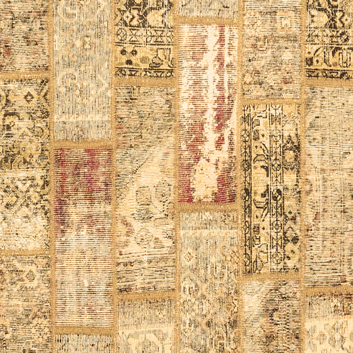 Machine Washable Patchwork Brown Transitional Rug, wshcon2972brn
