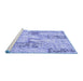 Sideview of Machine Washable Patchwork Blue Transitional Rug, wshcon2972blu