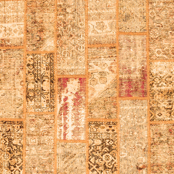 Serging Thickness of Patchwork Orange Transitional Rug, con2972org