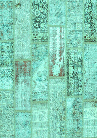 Patchwork Turquoise Transitional Rug, con2972turq