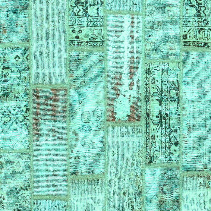 Patchwork Turquoise Transitional Rug, con2972turq