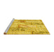 Sideview of Machine Washable Patchwork Yellow Transitional Rug, wshcon2972yw