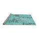 Sideview of Machine Washable Patchwork Light Blue Transitional Rug, wshcon2972lblu
