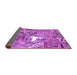 Sideview of Patchwork Purple Transitional Rug, con2973pur