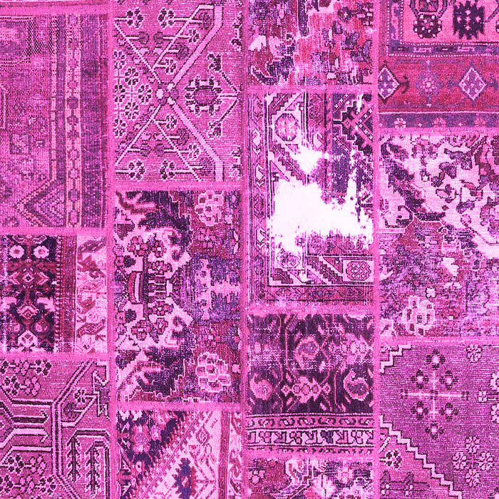 Machine Washable Patchwork Pink Transitional Rug, wshcon2973pnk