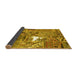 Sideview of Patchwork Yellow Transitional Rug, con2973yw