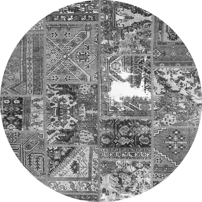 Machine Washable Patchwork Gray Transitional Rug, wshcon2973gry