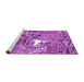 Sideview of Machine Washable Patchwork Purple Transitional Area Rugs, wshcon2973pur