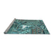 Sideview of Machine Washable Patchwork Light Blue Transitional Rug, wshcon2973lblu