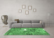 Machine Washable Patchwork Emerald Green Transitional Area Rugs in a Living Room,, wshcon2973emgrn