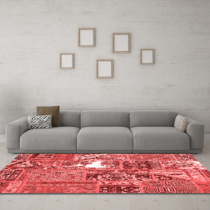 Transitional Red Washable Rugs