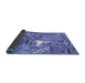 Sideview of Patchwork Blue Transitional Rug, con2973blu