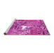 Sideview of Machine Washable Patchwork Pink Transitional Rug, wshcon2973pnk