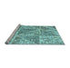 Sideview of Machine Washable Patchwork Light Blue Transitional Rug, wshcon2974lblu