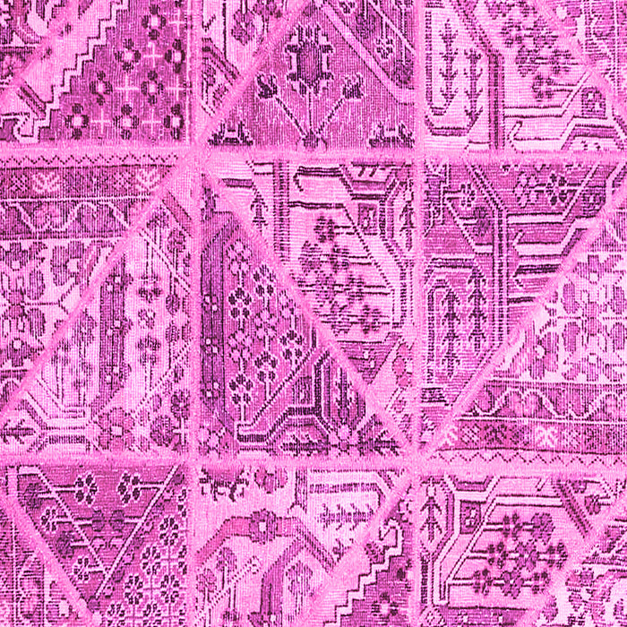 Machine Washable Patchwork Pink Transitional Rug, wshcon2974pnk