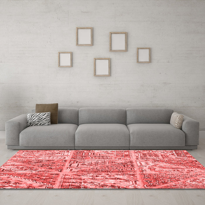 Transitional Red Washable Rugs