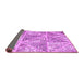 Sideview of Patchwork Purple Transitional Rug, con2974pur