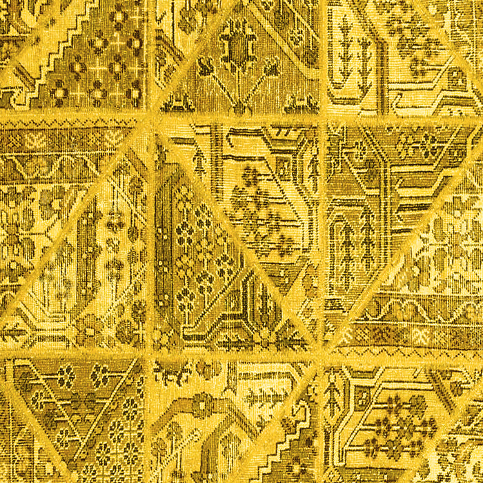 Patchwork Yellow Transitional Rug, con2974yw