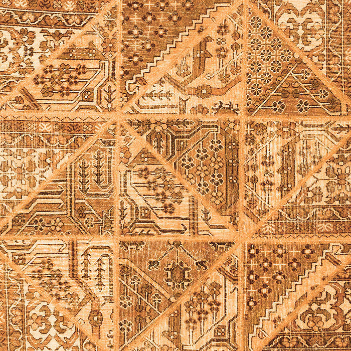 Serging Thickness of Patchwork Orange Transitional Rug, con2974org