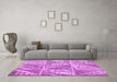 Machine Washable Patchwork Purple Transitional Area Rugs in a Living Room, wshcon2974pur