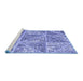 Sideview of Machine Washable Patchwork Blue Transitional Rug, wshcon2974blu