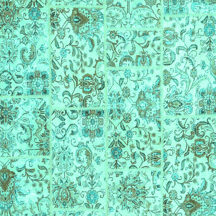 Patchwork Turquoise Transitional Rug, con2975turq