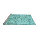 Sideview of Machine Washable Patchwork Light Blue Transitional Rug, wshcon2975lblu