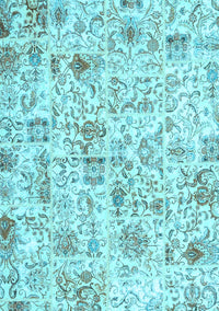 Patchwork Light Blue Transitional Rug, con2975lblu